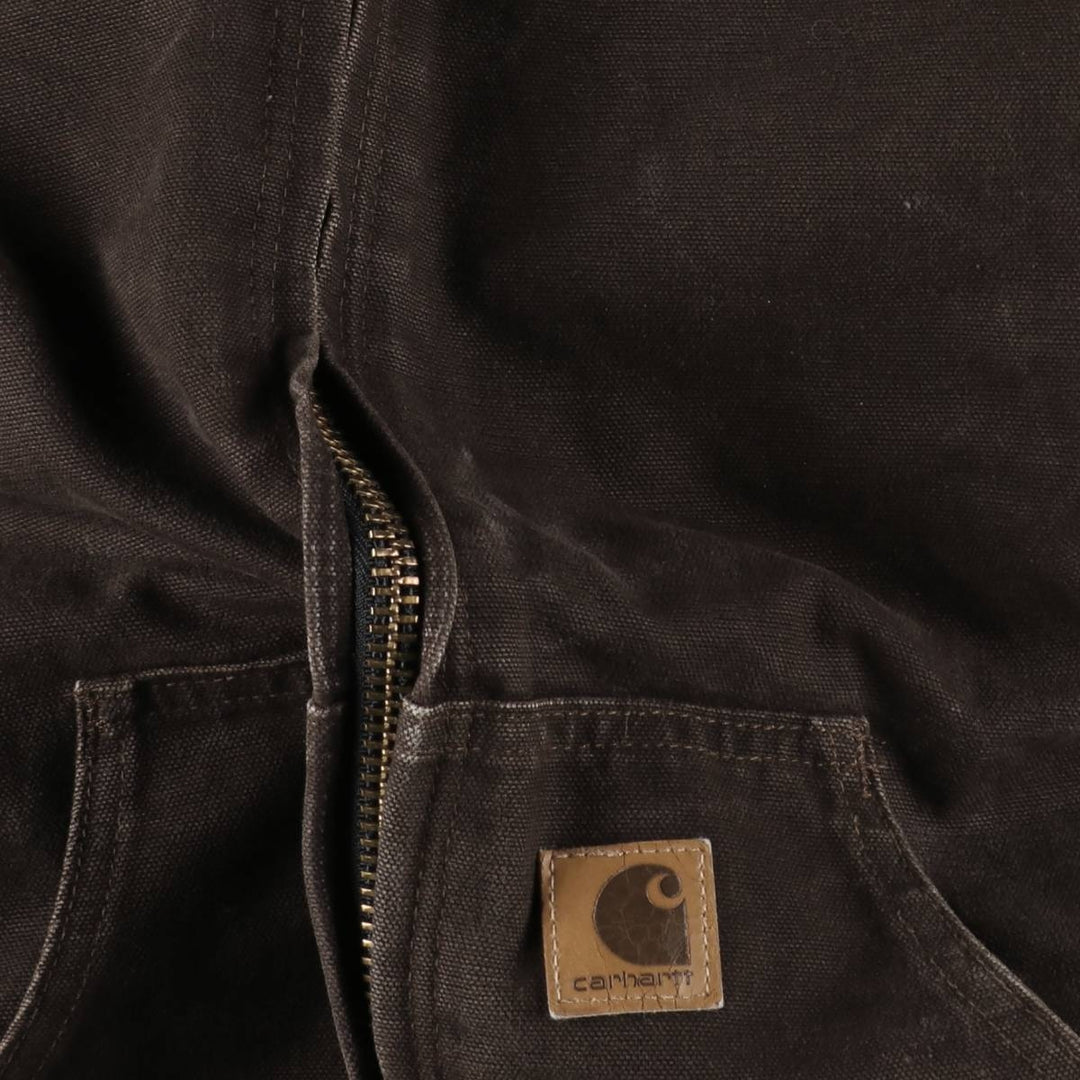 Carhartt Active Jacket Duck Full Zip Hoodie Men's M cotton dark chocolate Vintage Second Hand