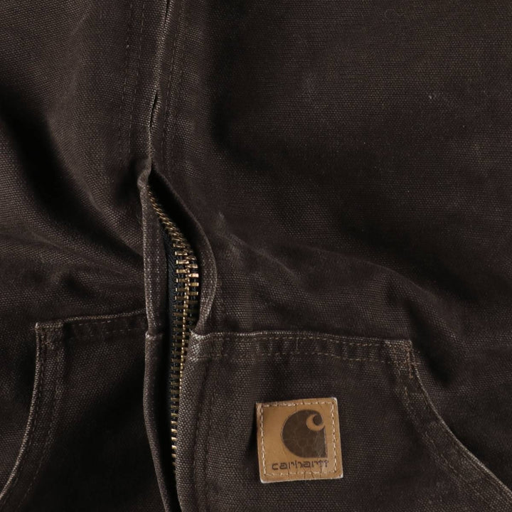 Carhartt Active Jacket Duck Full Zip Hoodie Men's M cotton dark chocolate Vintage Second Hand