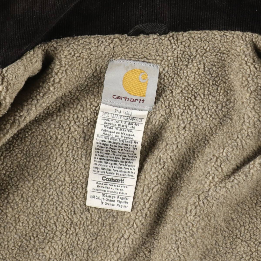 2000'S Carhartt Traditional Hooded Padded Duck Work Jacket, Men's Size XL cotton Beige type Vintage Second Hand