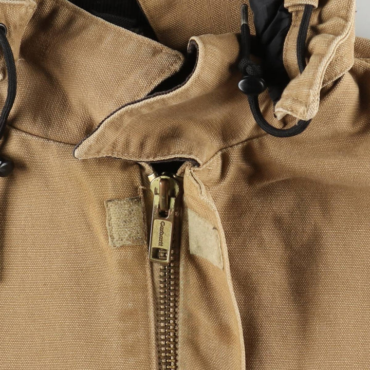 2000'S Carhartt Traditional Hooded Padded Duck Work Jacket, Men's Size XL cotton Beige type Vintage Second Hand