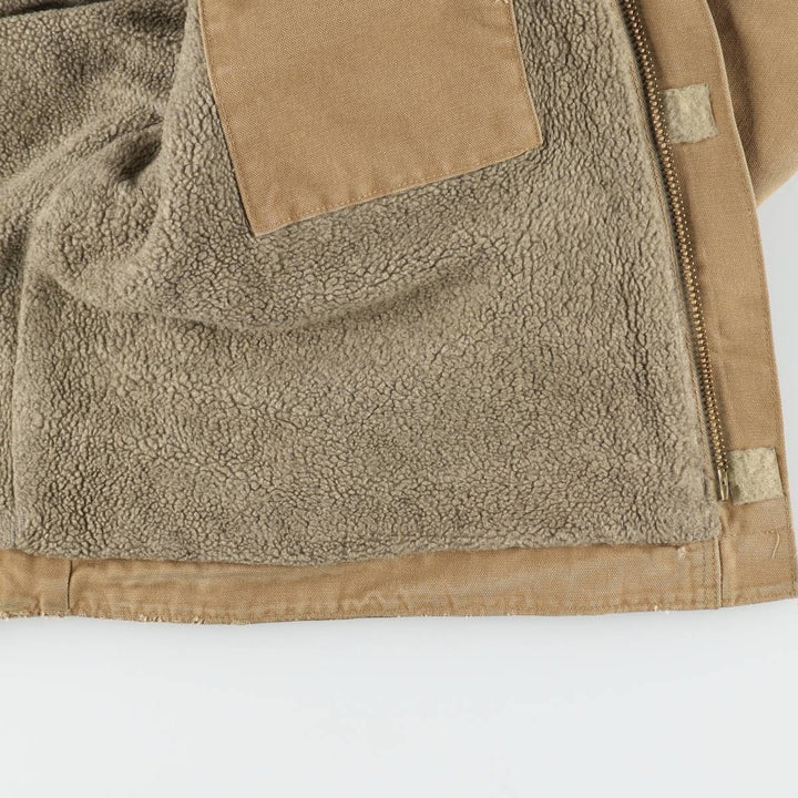 2000'S Carhartt Traditional Hooded Padded Duck Work Jacket, Men's Size XL cotton Beige type Vintage Second Hand