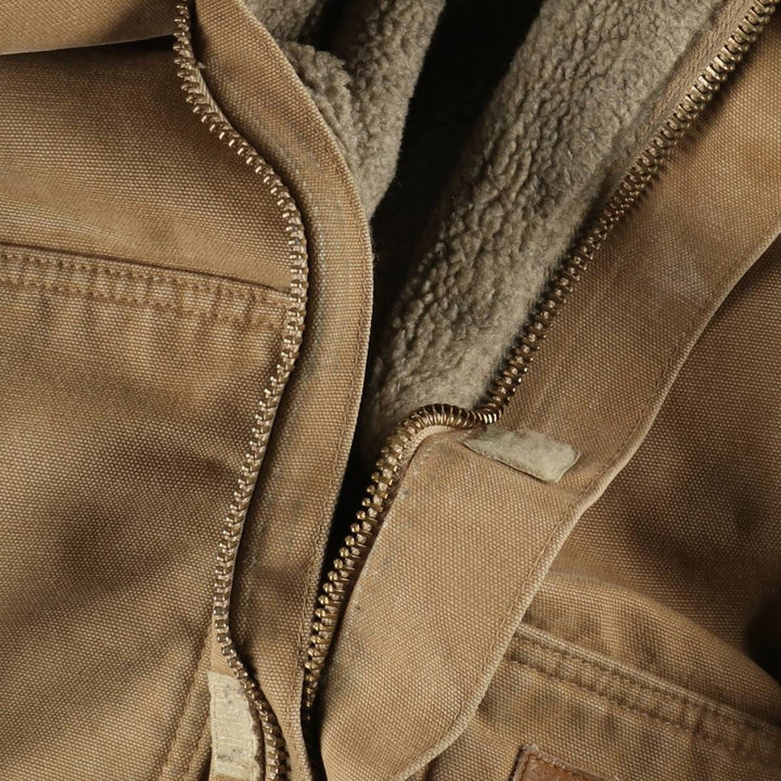 2000'S Carhartt Traditional Hooded Padded Duck Work Jacket, Men's Size XL cotton Beige type Vintage Second Hand