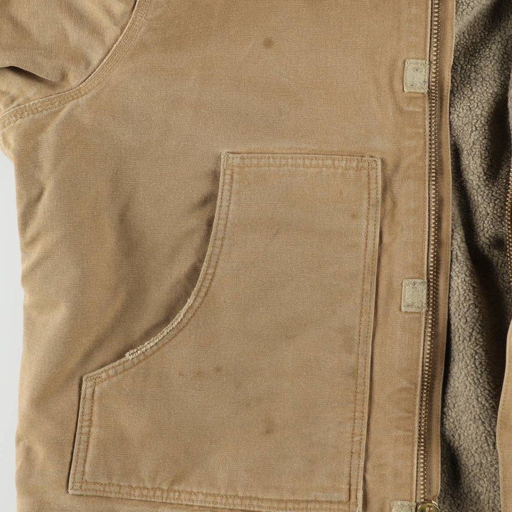 2000'S Carhartt Traditional Hooded Padded Duck Work Jacket, Men's Size XL cotton Beige type Vintage Second Hand