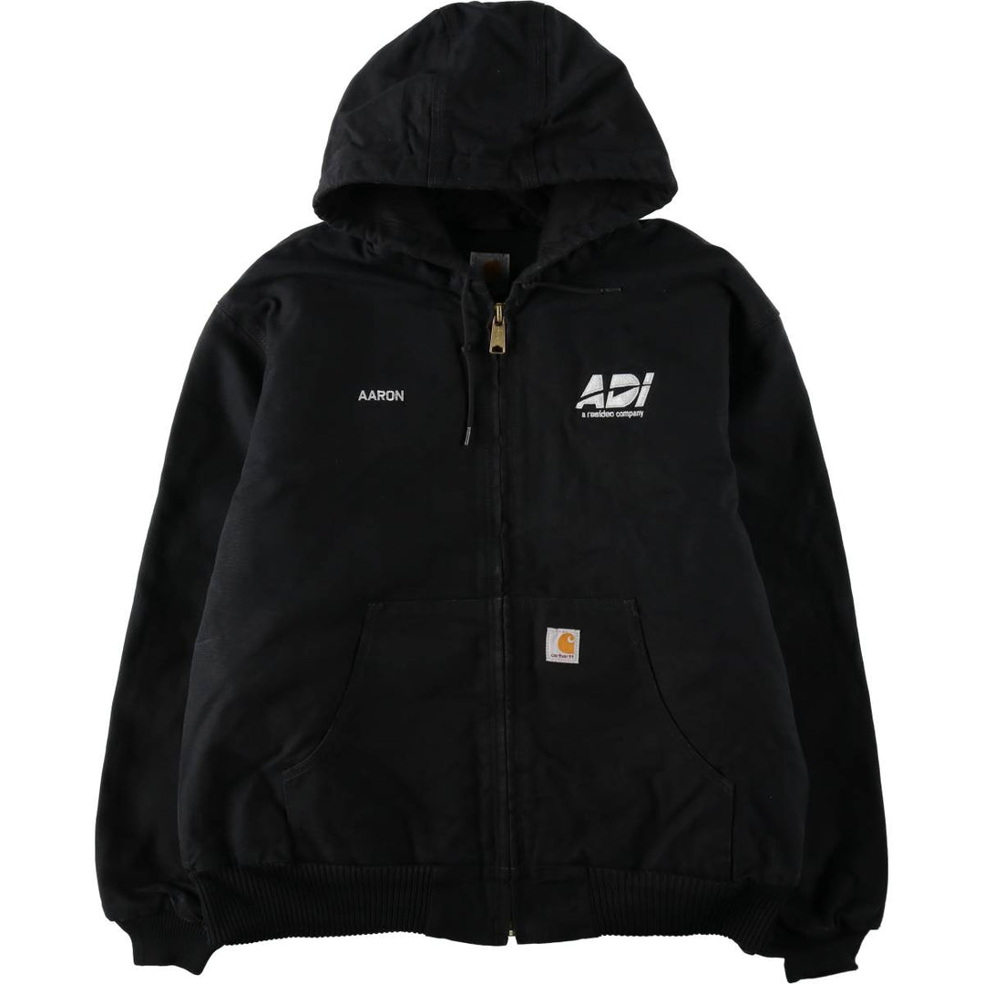 Carhartt Active Jacket, Padded, Advertising Duck Full-Zip Hoodie, Men's Size XL (approx.) cotton black type Vintage Second Hand
