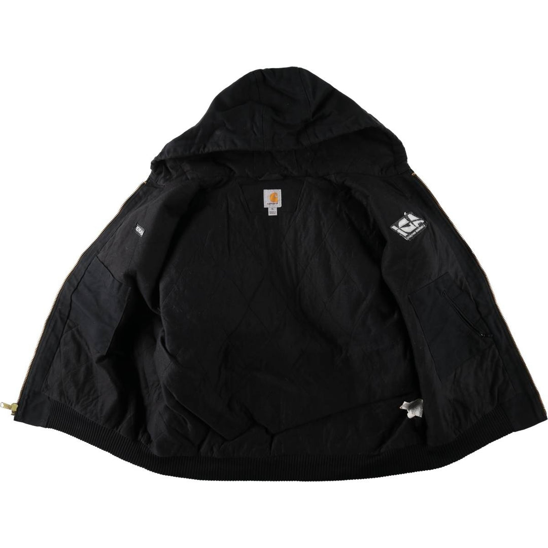 Carhartt Active Jacket, Padded, Advertising Duck Full-Zip Hoodie, Men's Size XL (approx.) cotton black type Vintage Second Hand