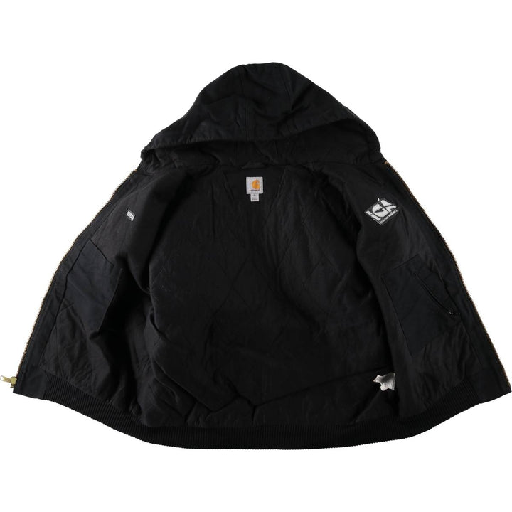 Carhartt Active Jacket, Padded, Advertising Duck Full-Zip Hoodie, Men's Size XL (approx.) cotton black type Vintage Second Hand