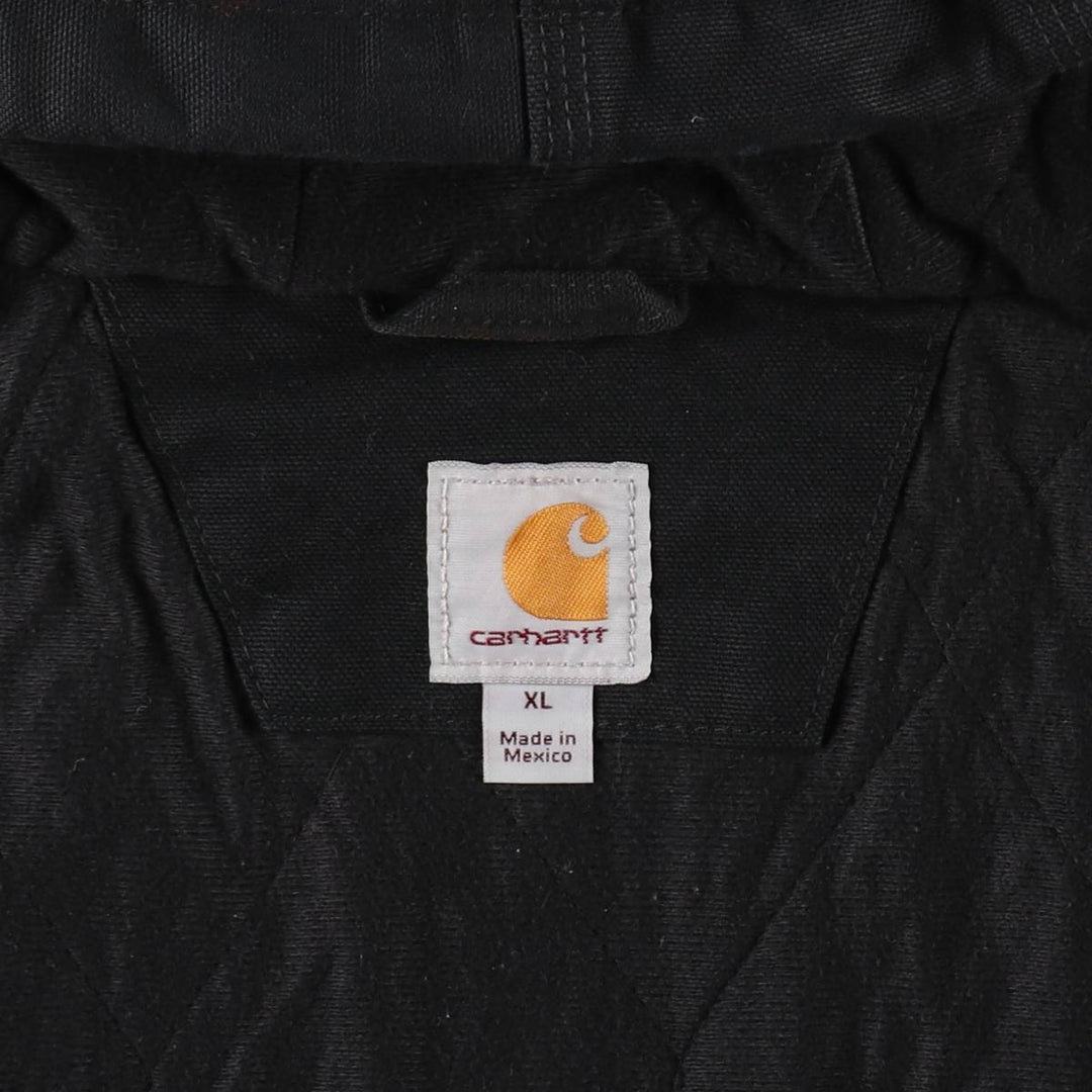 Carhartt Active Jacket, Padded, Advertising Duck Full-Zip Hoodie, Men's Size XL (approx.) cotton black type Vintage Second Hand