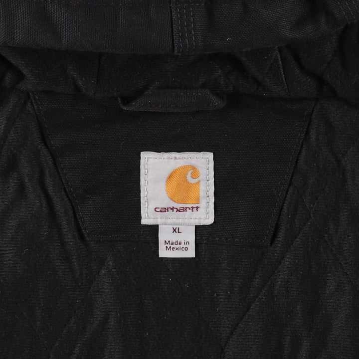 Carhartt Active Jacket, Padded, Advertising Duck Full-Zip Hoodie, Men's Size XL (approx.) cotton black type Vintage Second Hand
