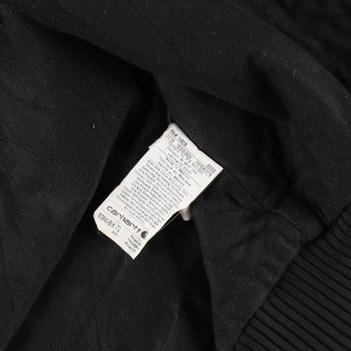 Carhartt Active Jacket, Padded, Advertising Duck Full-Zip Hoodie, Men's Size XL (approx.) cotton black type Vintage Second Hand