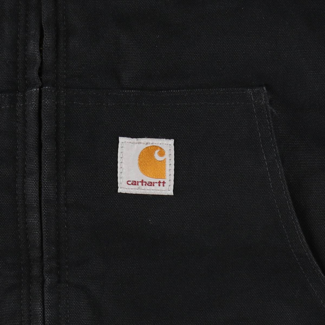 Carhartt Active Jacket, Padded, Advertising Duck Full-Zip Hoodie, Men's Size XL (approx.) cotton black type Vintage Second Hand