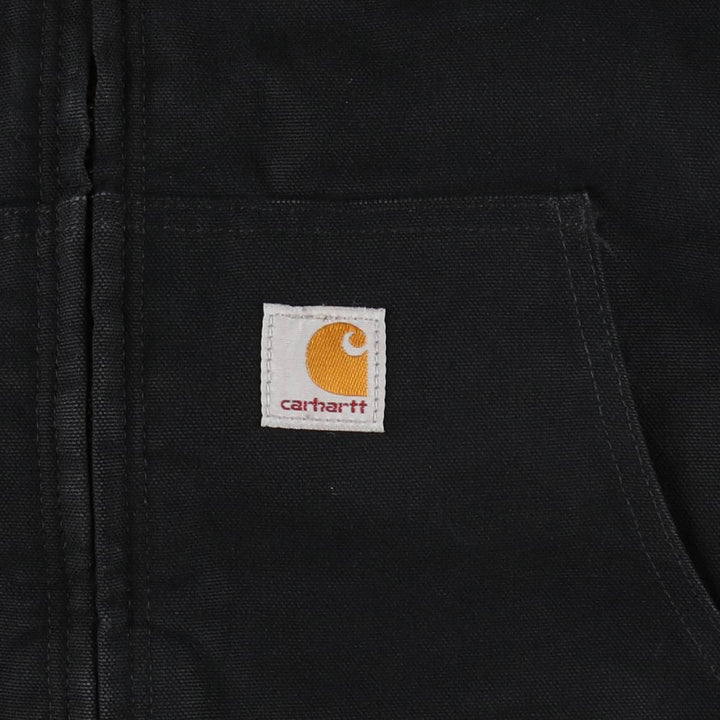 Carhartt Active Jacket, Padded, Advertising Duck Full-Zip Hoodie, Men's Size XL (approx.) cotton black type Vintage Second Hand