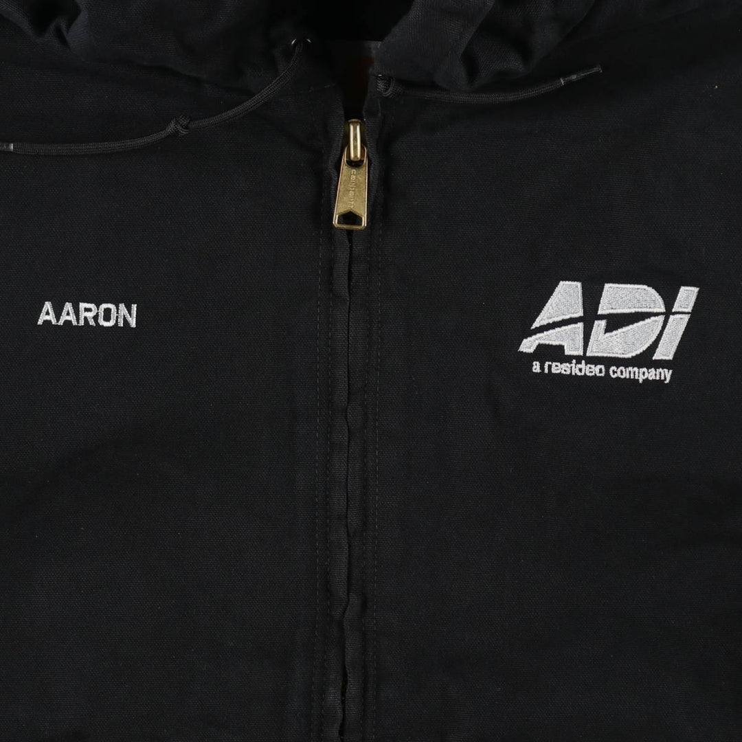 Carhartt Active Jacket, Padded, Advertising Duck Full-Zip Hoodie, Men's Size XL (approx.) cotton black type Vintage Second Hand