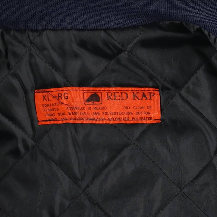Red Kap American flag pattern work jacket, men's size XL, vintage. polyester navy blue type Vintage Second Hand