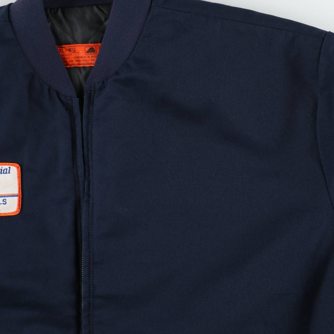 Red Kap American flag pattern work jacket, men's size XL, vintage. polyester navy blue type Vintage Second Hand
