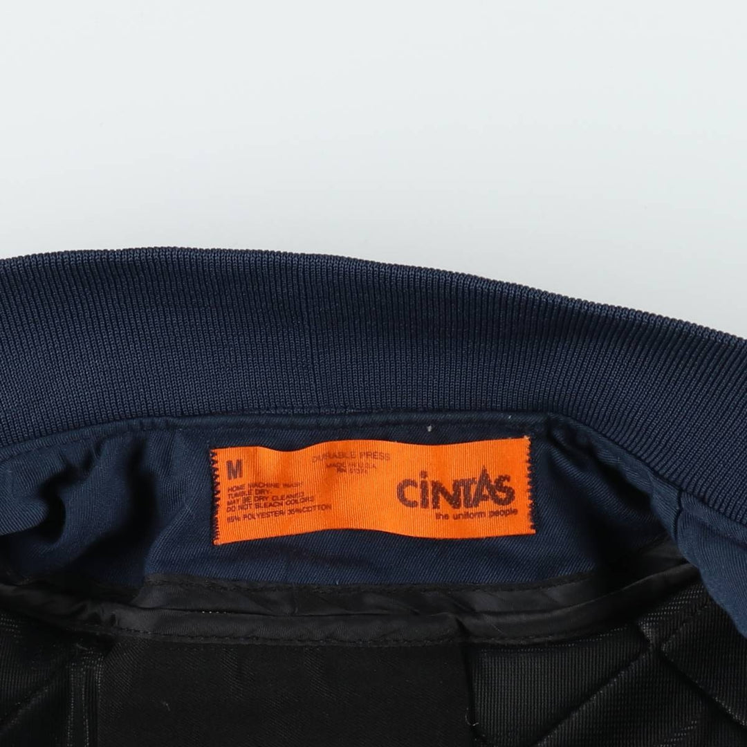 CINTAS Work Blouson, Made in USA, Men's Size M polyester navy blue type Vintage Second Hand
