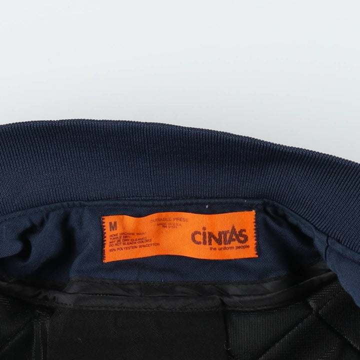 CINTAS Work Blouson, Made in USA, Men's Size M polyester navy blue type Vintage Second Hand