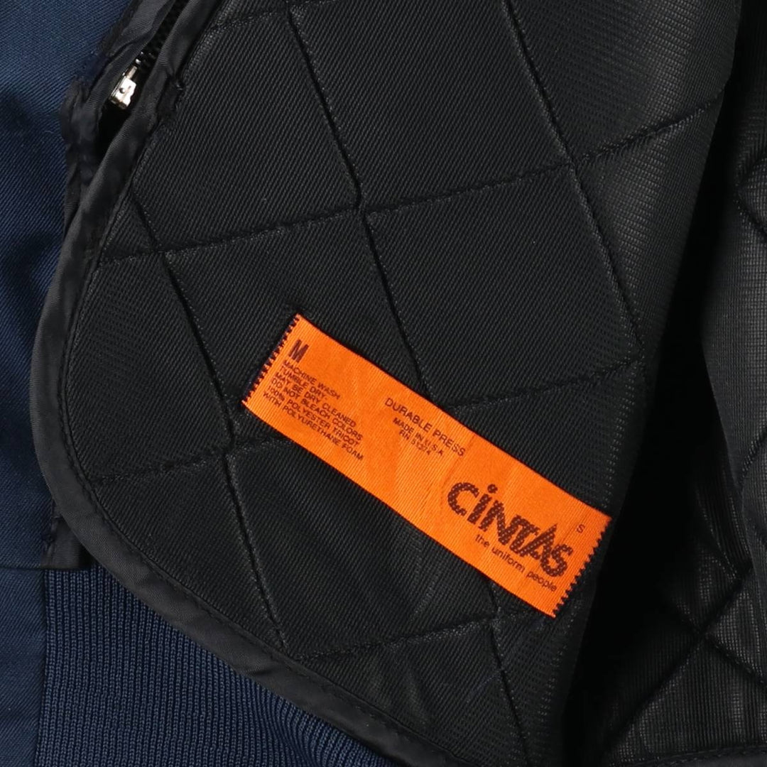CINTAS Work Blouson, Made in USA, Men's Size M polyester navy blue type Vintage Second Hand