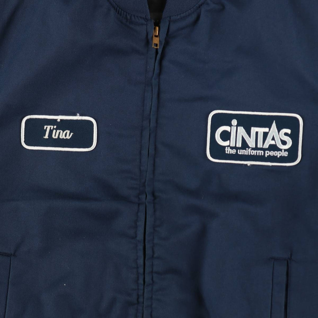 CINTAS Work Blouson, Made in USA, Men's Size M polyester navy blue type Vintage Second Hand