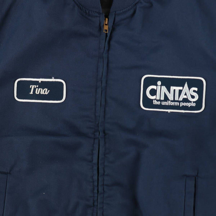 CINTAS Work Blouson, Made in USA, Men's Size M polyester navy blue type Vintage Second Hand