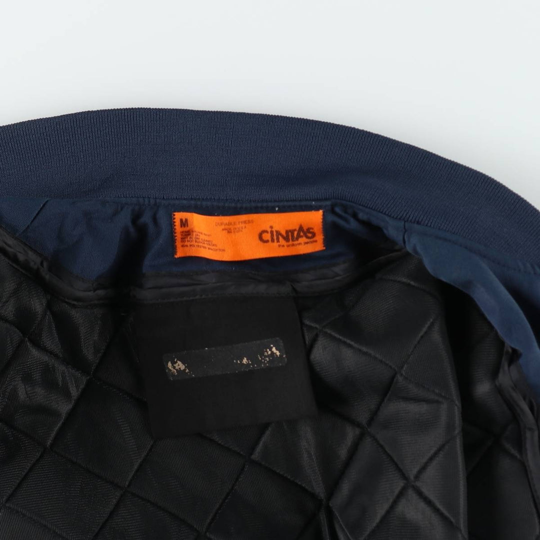 CINTAS Work Blouson, Made in USA, Men's Size M polyester navy blue type Vintage Second Hand