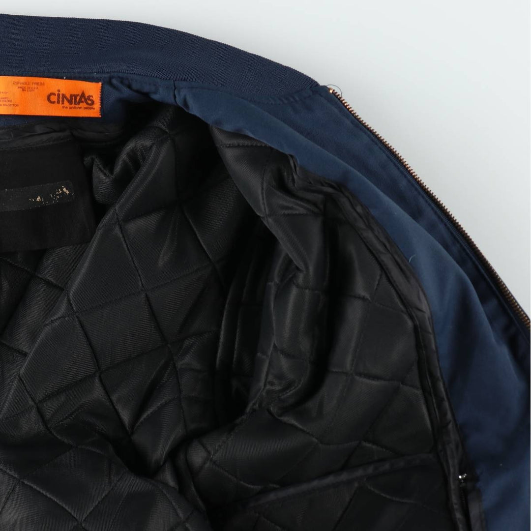 CINTAS Work Blouson, Made in USA, Men's Size M polyester navy blue type Vintage Second Hand