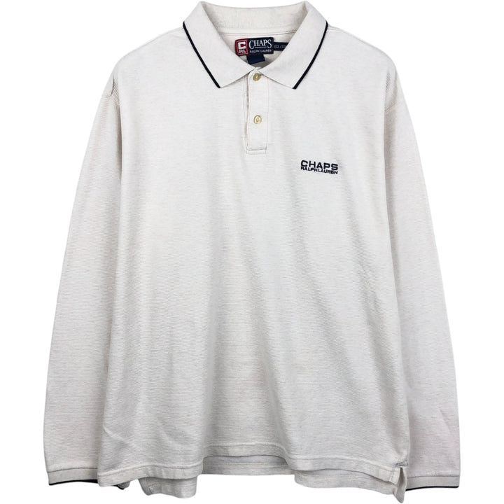 Ralph Lauren CHAPS Short-Sleeve Polo Shirt, Men's XXL (approx.) cotton unbleached Vintage Second Hand