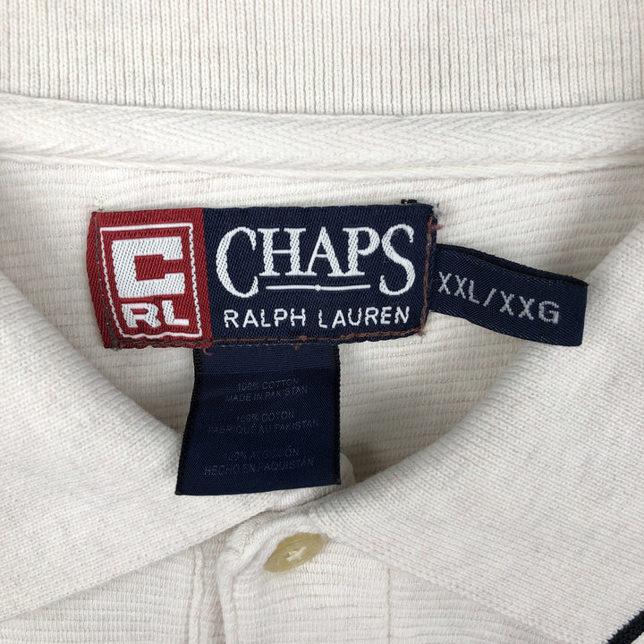 Ralph Lauren CHAPS Short-Sleeve Polo Shirt, Men's XXL (approx.) cotton unbleached Vintage Second Hand