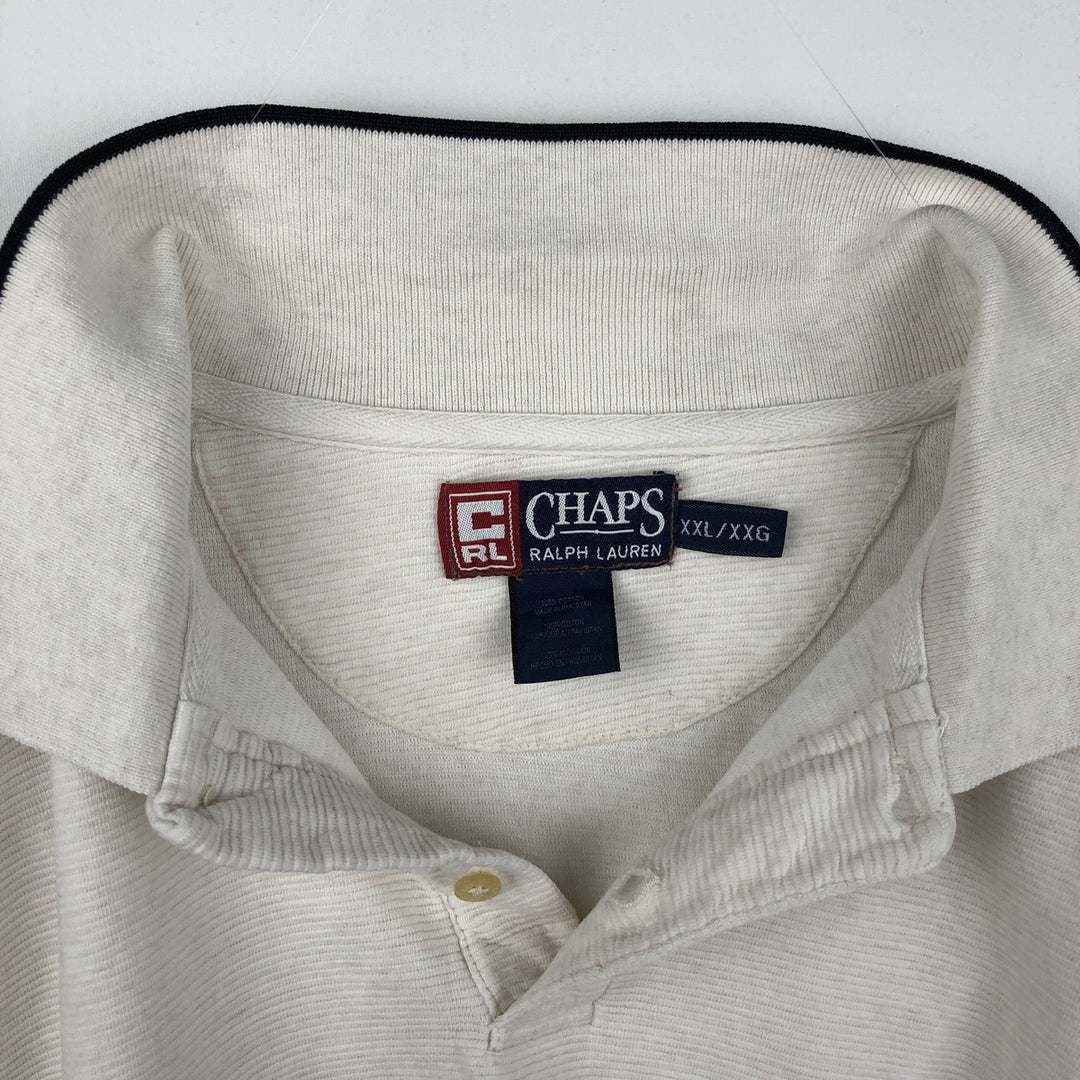 Ralph Lauren CHAPS Short-Sleeve Polo Shirt, Men's XXL (approx.) cotton unbleached Vintage Second Hand