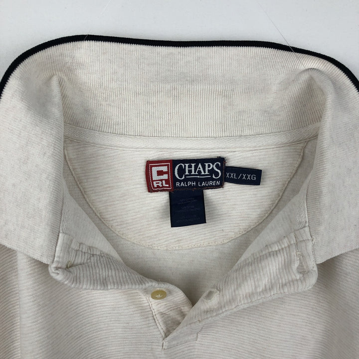 Ralph Lauren CHAPS Short-Sleeve Polo Shirt, Men's XXL (approx.) cotton unbleached Vintage Second Hand