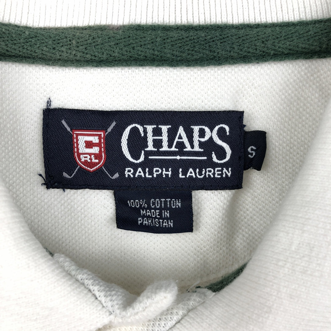 Ralph Lauren CHAPS Short-Sleeve Polo Shirt, Men's Size S (approx.) cotton white type Vintage Second Hand