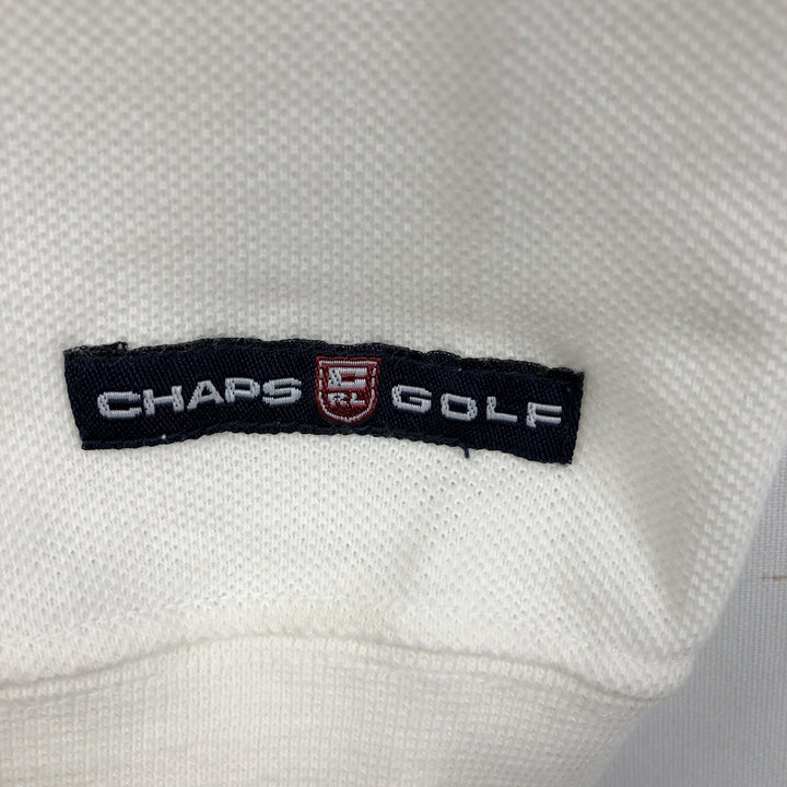 Ralph Lauren CHAPS Short-Sleeve Polo Shirt, Men's Size S (approx.) cotton white type Vintage Second Hand