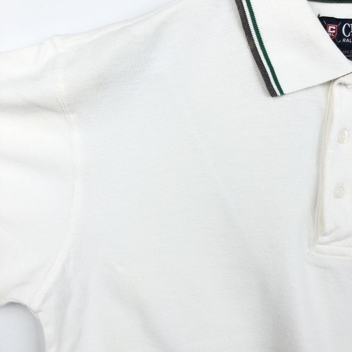 Ralph Lauren CHAPS Short-Sleeve Polo Shirt, Men's Size S (approx.) cotton white type Vintage Second Hand
