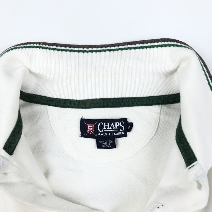 Ralph Lauren CHAPS Short-Sleeve Polo Shirt, Men's Size S (approx.) cotton white type Vintage Second Hand