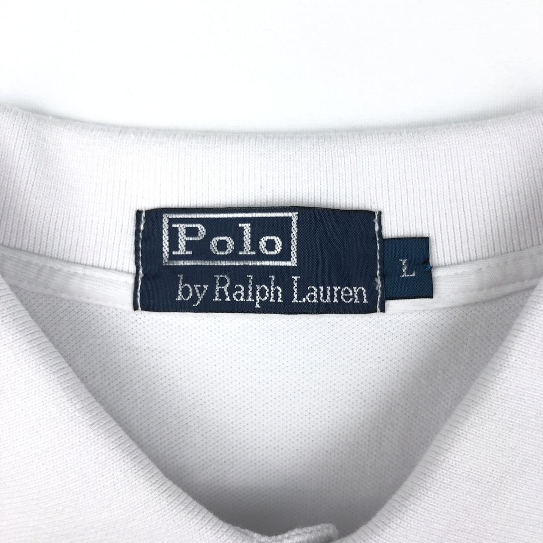 Ralph Lauren POLO by Ralph Lauren short sleeve polo shirt, men's size L cotton white type Vintage Second Hand