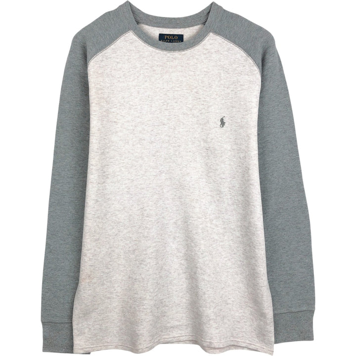 Ralph Lauren POLO RALPH LAUREN Thermal Long T-shirt Waffle Men's XL cotton gray type Vintage Second Hand