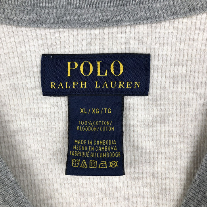 Ralph Lauren POLO RALPH LAUREN Thermal Long T-shirt Waffle Men's XL cotton gray type Vintage Second Hand
