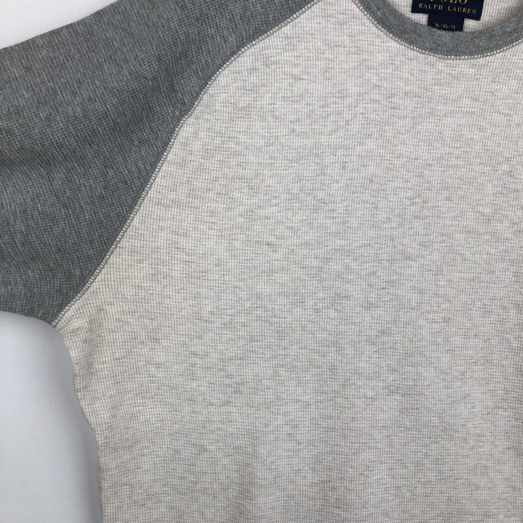 Ralph Lauren POLO RALPH LAUREN Thermal Long T-shirt Waffle Men's XL cotton gray type Vintage Second Hand