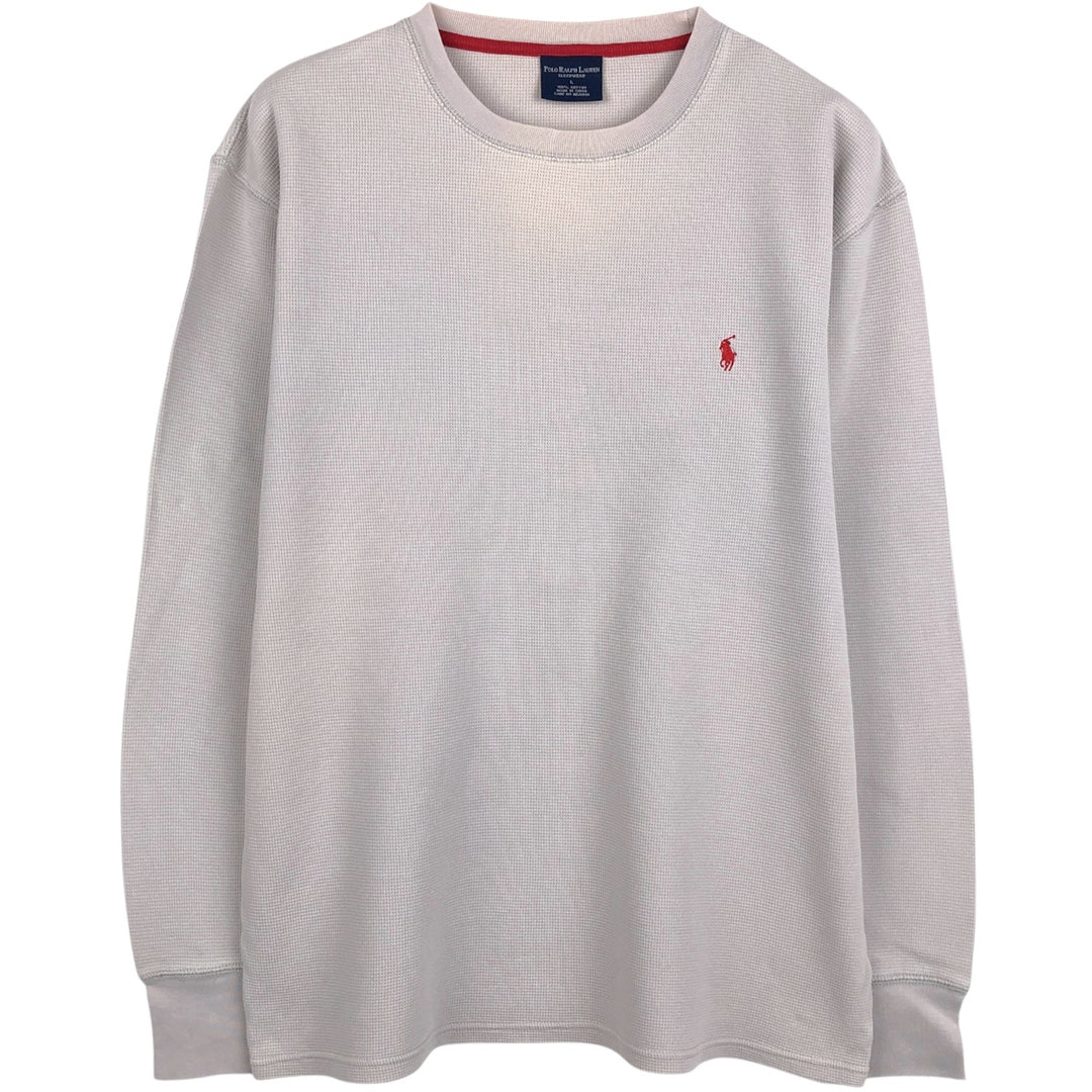 Ralph Lauren Polo Ralph Lauren Sleepwear Thermal T-Shirt, Waffle, Men's Size L cotton gray type Vintage Second Hand