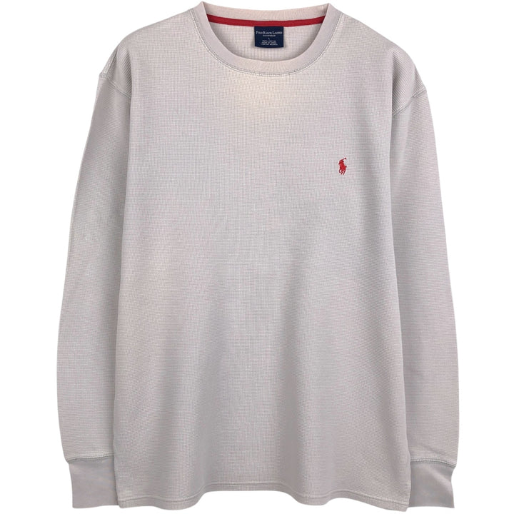 Ralph Lauren Polo Ralph Lauren Sleepwear Thermal T-Shirt, Waffle, Men's Size L cotton gray type Vintage Second Hand