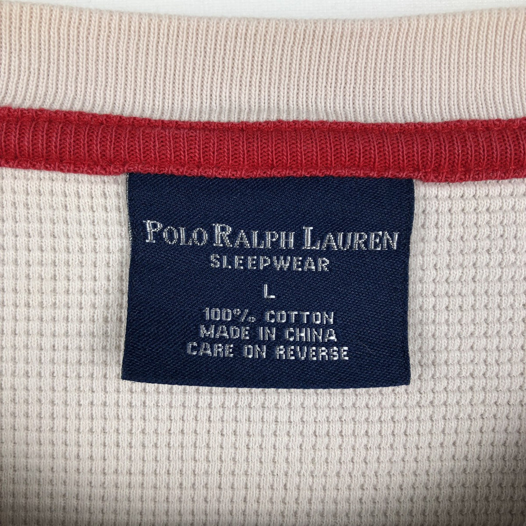 Ralph Lauren Polo Ralph Lauren Sleepwear Thermal T-Shirt, Waffle, Men's Size L cotton gray type Vintage Second Hand