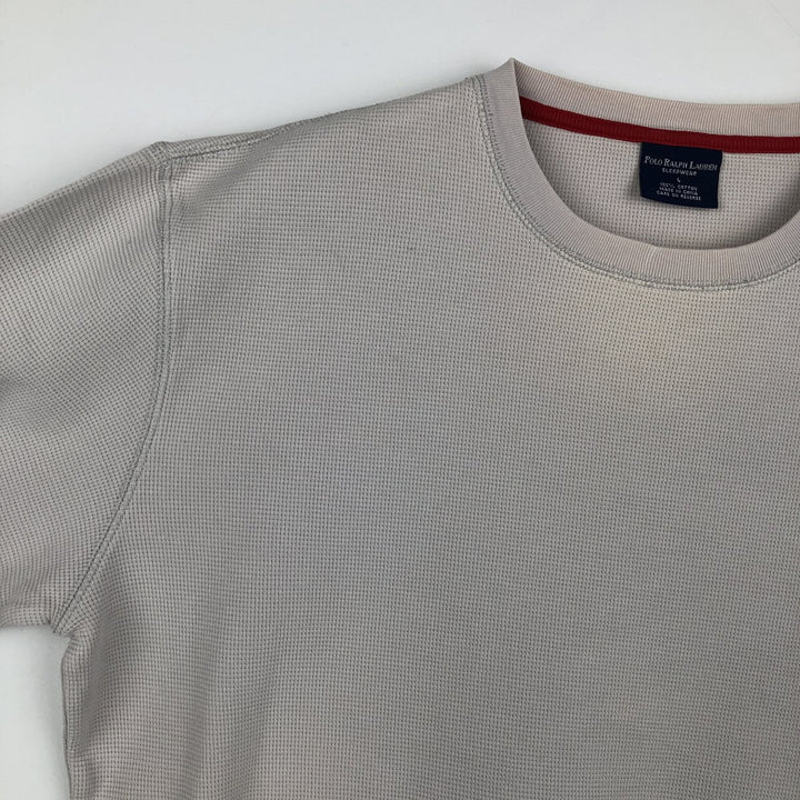 Ralph Lauren Polo Ralph Lauren Sleepwear Thermal T-Shirt, Waffle, Men's Size L cotton gray type Vintage Second Hand