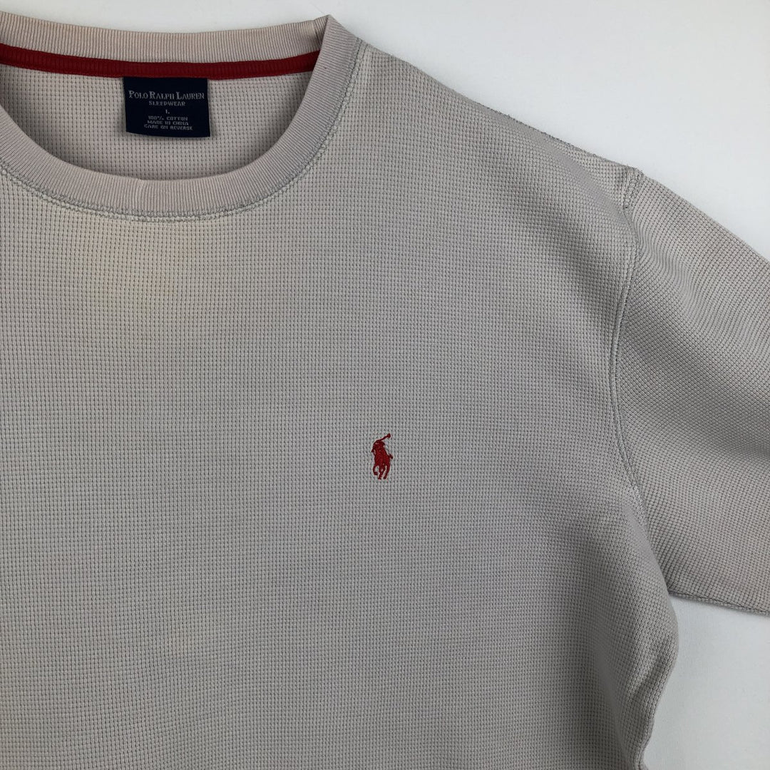 Ralph Lauren Polo Ralph Lauren Sleepwear Thermal T-Shirt, Waffle, Men's Size L cotton gray type Vintage Second Hand