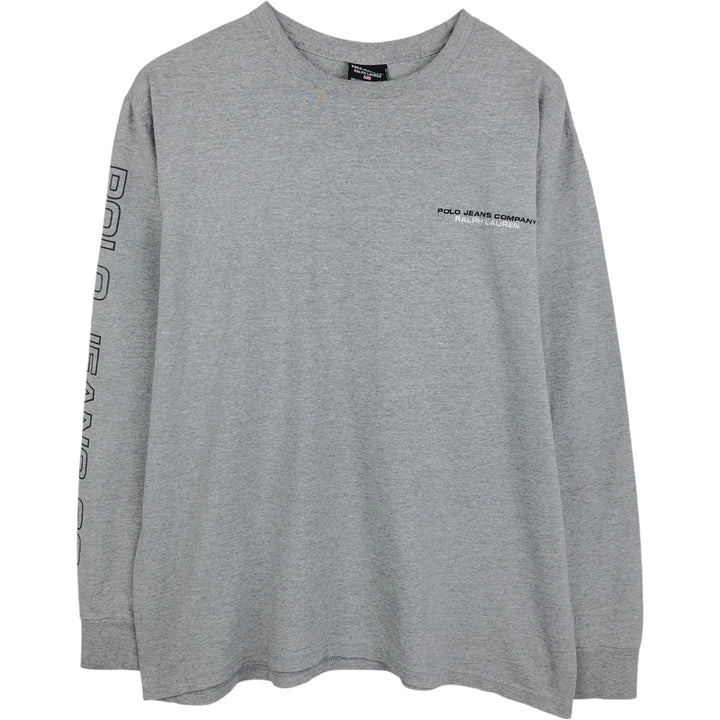 Ralph Lauren Polo Jeans Company long-sleeved T-shirt, men's size L cotton gray type Vintage Second Hand