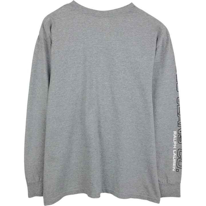 Ralph Lauren Polo Jeans Company long-sleeved T-shirt, men's size L cotton gray type Vintage Second Hand