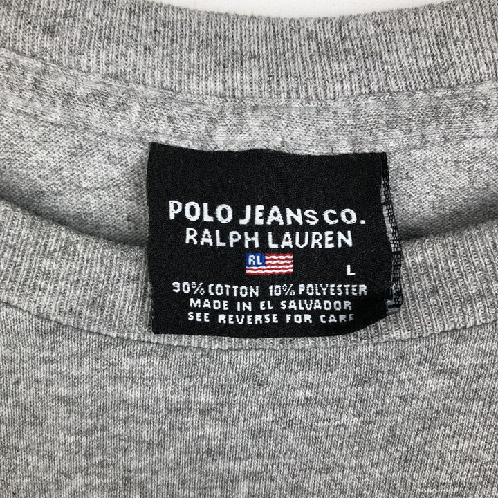 Ralph Lauren Polo Jeans Company long-sleeved T-shirt, men's size L cotton gray type Vintage Second Hand
