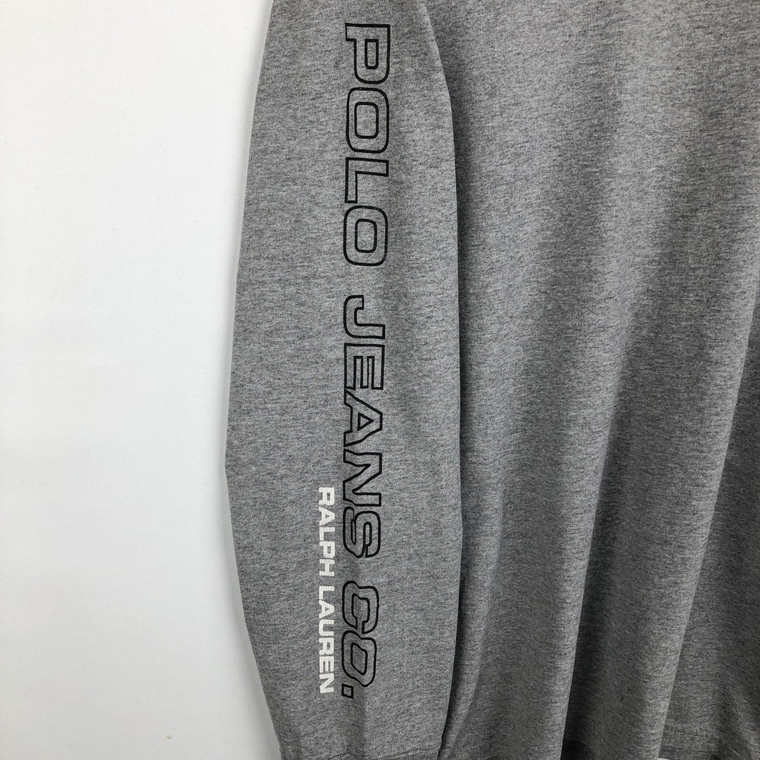 Ralph Lauren Polo Jeans Company long-sleeved T-shirt, men's size L cotton gray type Vintage Second Hand