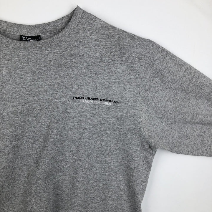 Ralph Lauren Polo Jeans Company long-sleeved T-shirt, men's size L cotton gray type Vintage Second Hand
