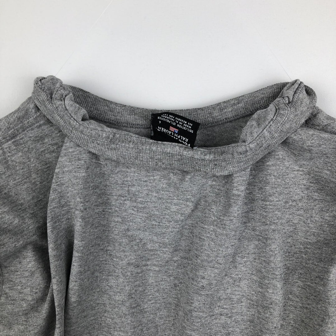 Ralph Lauren Polo Jeans Company long-sleeved T-shirt, men's size L cotton gray type Vintage Second Hand