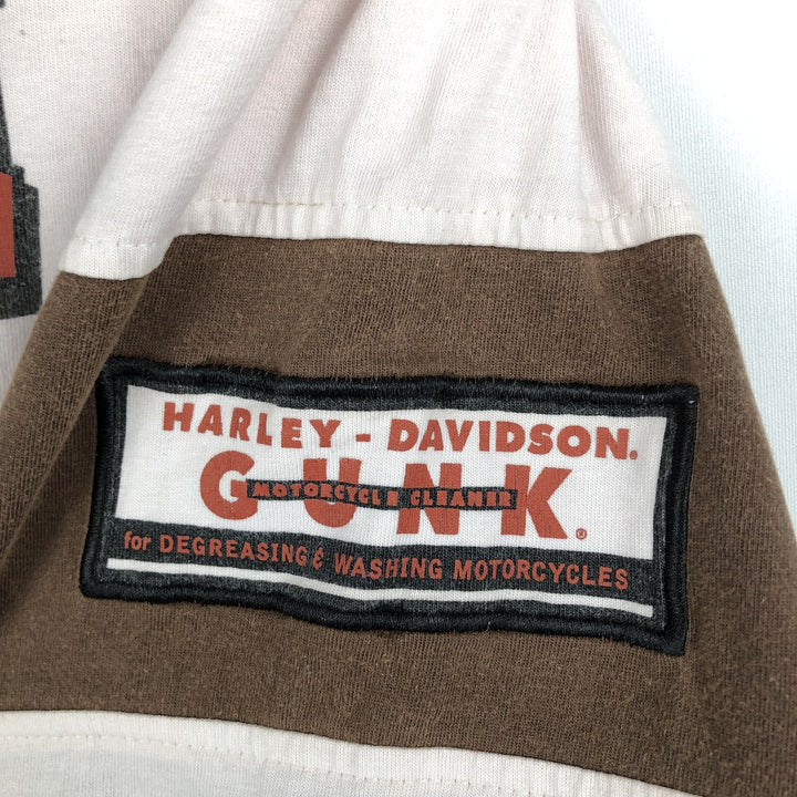 Harley-Davidson Henley neck long T-shirt, men's XL size cotton brown type Vintage Second Hand