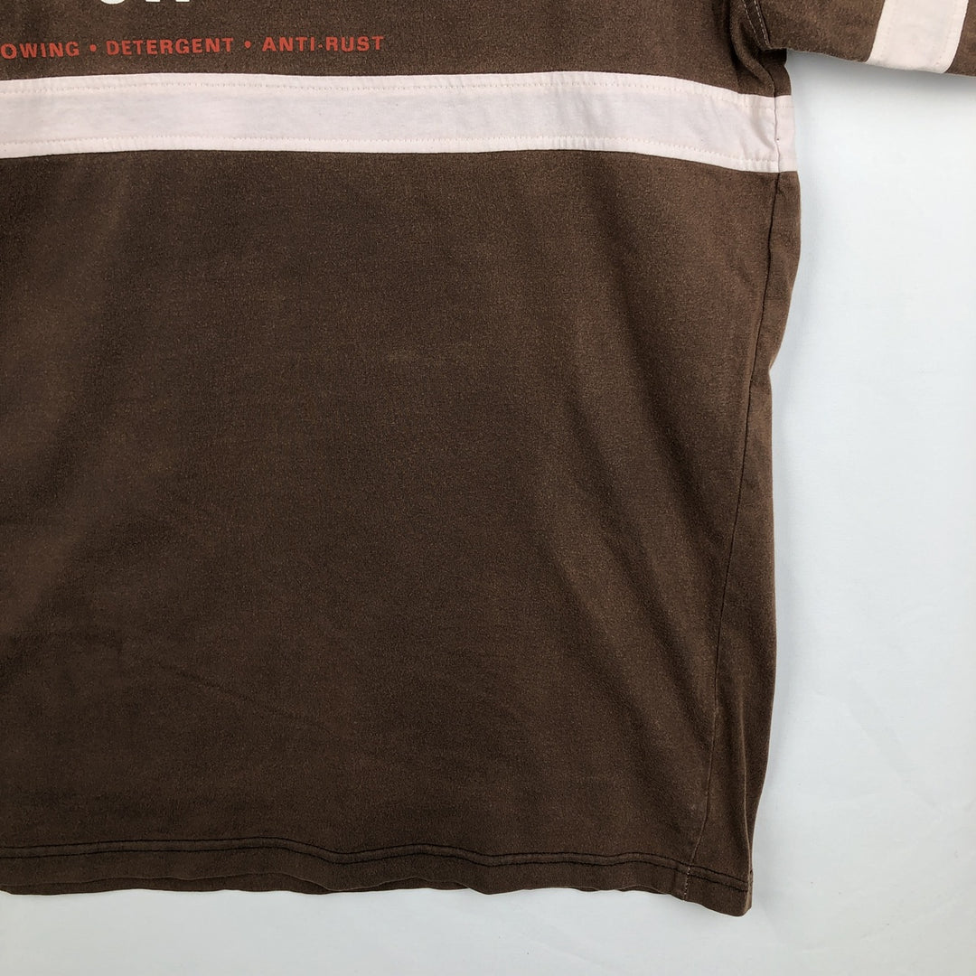 Harley-Davidson Henley neck long T-shirt, men's XL size cotton brown type Vintage Second Hand